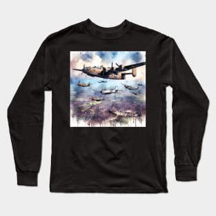 Fantasy illustration of WWII aircraft in battle Long Sleeve T-Shirt